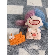 Wool bib set for 10cm Doll 10cm doll clothes 10cm doll accessory