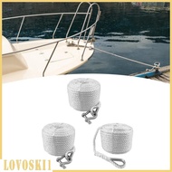 [Lovoski1] Boat Anchor Line, Stainless Steel Thimble, Kayak, Canoe, Double Braided Nylon Anchor Rope for Docking, Mooring, Water Sports