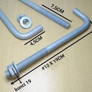 12x19cm anchor bolt axle 41 Galvanized hotdipST