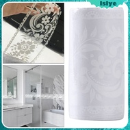 White Lace Transparent Removable Wallpaper Border Shop Display Window Sticker Bathroom Mirror Decor Rustic Floral