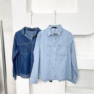 [GURLBUCKET] Sage Shirt Jeans Top Long Sleeve/ Denim Shirt/ "Women's Clothing"