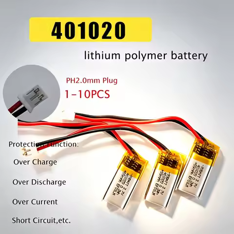 401020 3.7V 55mAh Rechargeable Li-Polymer Battery for Air Conditioning Suit Battery Cell Smart Brace