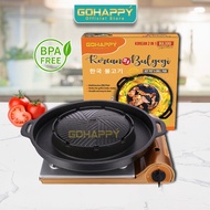 SUKIYAKI MARBLE GRILL PAN GHK39 BY Gohappy korean Bulgogi pan 2 in 1