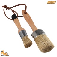 AMBER1 Chalk &amp; Wax Paint Brush Set, Natural Bristles Small Size Chalk Painting, Paint Opener Wood Refinishing Furniture Chairs