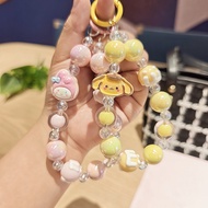 Cartoon bead phone chain Sanrio phone chain keychain bag pendant