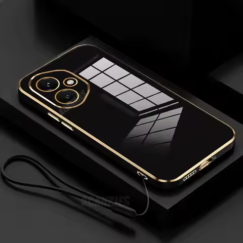 Honor400 Luxury Plating Lanyard Silicone Case For Huawei Honor 400 Pro Lite 400pro 200 90 70 X8c Hon