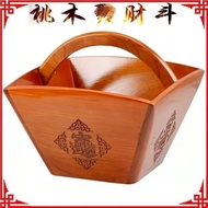 正宗桃木米斗升居家装饰店铺开业结婚聚宝盆日进斗金升官发财摆件Authentic peach wood rice dou sheng home decoration shop opened2025091