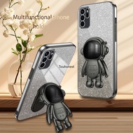 Casing For Oppo A16 Case Oppo A15 Case Oppo A9 2020 Case Oppo A5S A7 Case Oppo A12 Case Oppo A31 Case Oppo A53 Case Oppo A54 Case Oppo A74 A5 2020 Case Oppo A92 F9 Case Glitter Transparent Shiny Clear Astronaut Stand Soft Phone Cassing Cover Cases Case CM