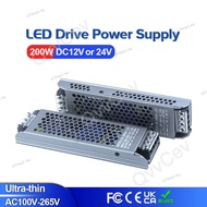 200W DC12V 16.0A DC24V 8.3A Ultra Thin LED Power Supply Lighting Transformers Adapter Switch 200W AC