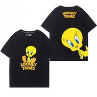 Summer new trend Tweety Bird printing cute children's T-shirt fashion casual loose 100% cotton coupl