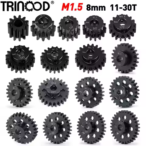 TRINOOD 1Pcs M1.5 Steel Motor Gears Pinion 8MM 24T 25T 26T 27T 30T for 1/5 X-MAXX, 1/10 E-REVO RC Bu