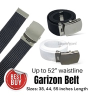 CAT / ROTC BLACK WHITE GARIZON BELT - Nylon belt with Silver Backle