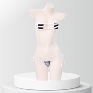 Micro Ladder Bikini Set With Stripe Pattern/Beach Swimsuit Thong Bikini Set SG048