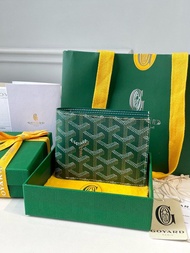GOYARD Wallet Green 有單 老花摺疊 帆布拼皮 銀包 綠色