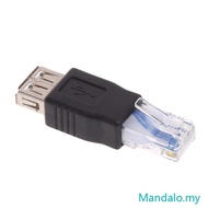MEET 1-Pack USB Type A Female to RJ45 Male Connector Crystal USB USB Transfer  Plug