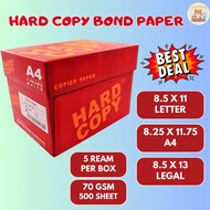 HARD COPY BOND PAPER/ Copy Paper/ 70 gsm/ Short-Letter/ A4/ Long-Legal/ Sold per box