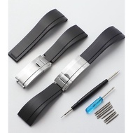 20 21mm Rubber Watch Band Fit For Rolex Daytona,Submariner,Yacht Master,GMT Master, Sea Dweller, Air