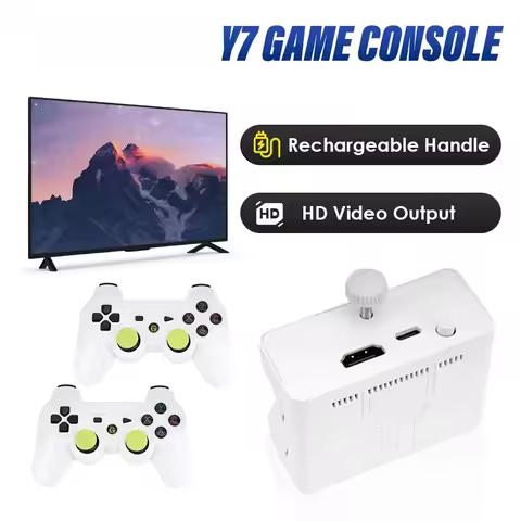 Y7 Video Game Console Linux System 256G Built 12000 Games Rechargeable Wireless Handle Low Latency C