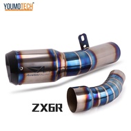 โลหะผสมไทเทเนียมสำหรับคาวาซากินินจา ZX-6R ZX6R 636 2009-2024รถจักรยานยนต์ไอเสียท่อไอเสียหนี Moto กลา