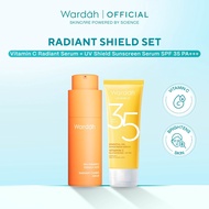 Radiant Shield Set - Vitamin C Serum + UV Shield Sunscreen Serum SPF35 PA +++, Bright Skin & Healthy