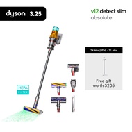 Dyson V12 Detect Slim Absolute Yellow/Nickel (HEPA) Cordless Vacuum with Complimentary V12 dok worth