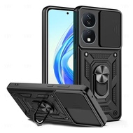Ring Holder Casing For Honor X7b Shockproof Phone Case Silicone Camera Protection Hard Back Cover CL