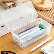 [DB] 1pc Extra Large Capacity Plastic Pencil Box Stackable Translucent Clear Pencil Box Office Supplies Storage Organizer Box [Ready Stock]