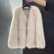 Haining Fur Faux Fox Light Fur Coat Fur Mid-Length Coat Top Thickened