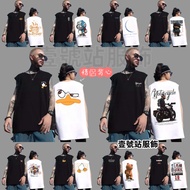 M-8XL Couple Printed Wide-Shoulder Vest Men Large Size Loose Waistcoat Inner Tank Top Sports Casual 