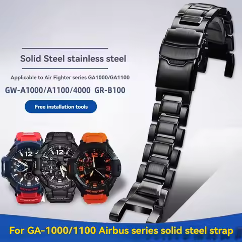 High Quality Metal Watch Chain for Casio GA-1000 GA-1100 GW-A1000 GW-A1100/4000 Solid Stainless Stee