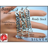 Bangle Silver for men 925s (Lebar0.9cm)(Dewasa Rantai Tangan)