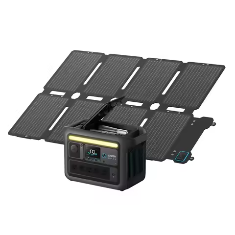 Anker SOLIX C800X Portable Power Station with 100W Solar Panel, 1200W Solar Generator with Camping L