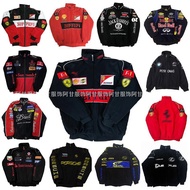 Jaket perlumbaan F1 bersulam, jaket kasual, jaket pelindung angin gaya Amerika, jaket menunggang mot