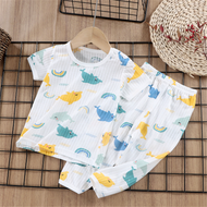 Xiaozhima Breathe Cotton Boy Girl Clothes Sets Suits Summer Baby Toddler Short Sleeve T-shirt Kids Shorts baju baby comel Two-piece Set 0-8 Years