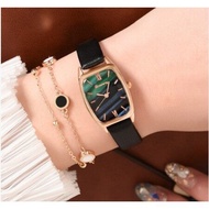 COD Womens Watch Fashion Casual Quartz Watch Korean Elegant Leather Strap Square Analog Fashion Ladies Wrist Watch