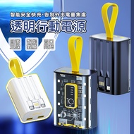 小型賽博龐克 20000mAh快充 行動電源 自帶3種充電線 機甲龐克風