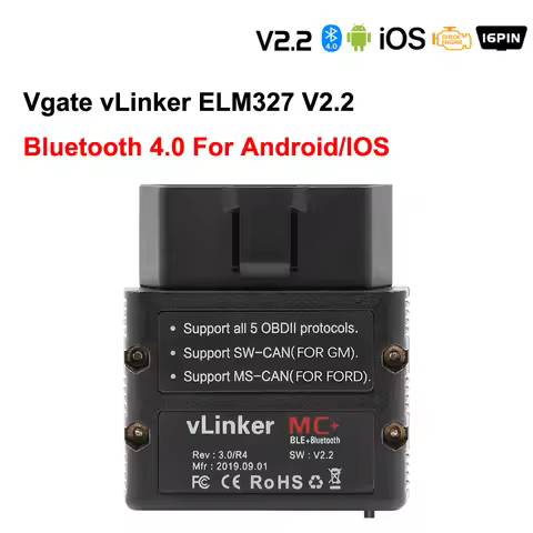 Vgate vLinker MC MC+ ELM327 V2.2 Bluetooth 3.0 4.0 OBD2 Scanner OBD 2 BimmerCode FORScan Auto Car Di