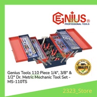 GENIUS TOOLS 110 PCS ¼" , 3/8" & ½" Dr. METRIC MECHANIC TOOL SET - MS-110TS