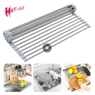 Kitchen Accessories Foldable Dish Drying Rack Drainer Over Sink Organizer Rack Tray Drainer Household Bathroom Gadgets