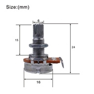 2pcs A500K250K Potentiometer Splined periuk kecil gitar elektrik Bass kesan Amp nada kelantangan 15mm bahagian aci B500K250K