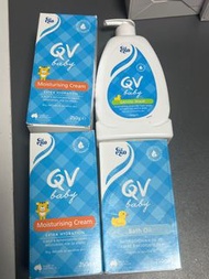 QV baby Cream 嬰兒保濕潤膚膏gentle wash 嬰兒溫和潔膚潤露 bath oil 嬰兒潤膚沐浴油大人可用 baby系列比普通系列額外添加維他命B