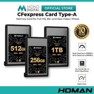 HOMAN CFEXPRESS CARD TYPE-A MEMORY CARD FOR FULL HD, 8K+ AND ROW VIDEO/PHOTO AND SUPERCRUISE -256GB 
