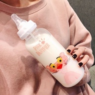 Baby cleanser Creative Fresh Cute Straw Water Cup Glass Portable Korean Version Adult baby Bottle Girl Student Handy Cup
