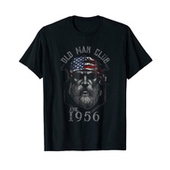 Cotton T Shirt Old Man Club Est 1956 Us Flag Retirement Time Relaxing Black 2022 New Arrive Summer P
