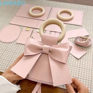 HANDMADE self-woven Pu leather bow-shaped handbag with round handle, extremely meaningful birthday g