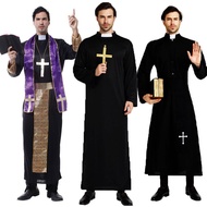Easter Purim Halloween Costume for Men Father Priest Bishop Costumes Christian Pastor Clergyman Cosp