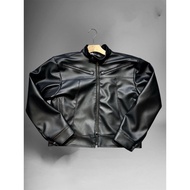 Jacket basic black leather 2 zip KELSHOP