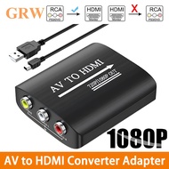 HD 1080P AV to HDMI RCA to HDMI Composite Adapter Converter With USB Cable CVBS AV Adapter, Suitable For HD TV BOX VHS VCR DVD N64 Wii PS1/2/3