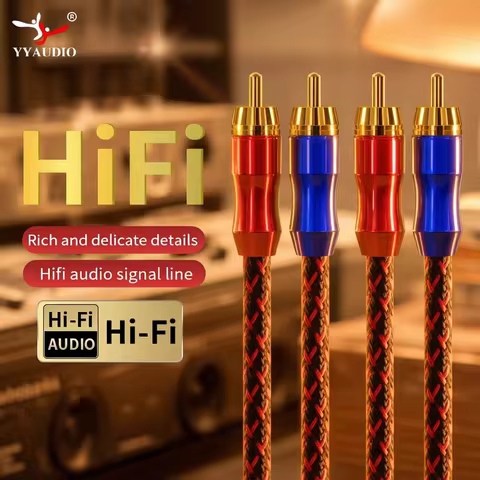 YYAUDIO HIFI Stereo Pair RCA Cable High-performance Premium Hi-Fi Audio 2rca to 2rca Interconnect Ca
