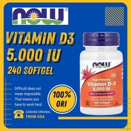 Now Vitamin D-3 5000 IU 240 Capsules D3 5000 Units FOR IMMUNITY Original